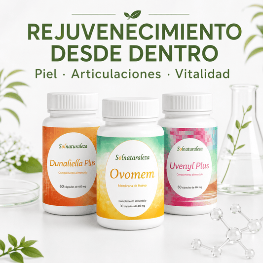 Pack Rejuvenecimiento del Método MAR ( 2 Dunaliella+2 Uvenyl Plus + 2 Ovomen) - Solnaturaleza2