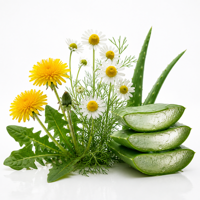 Diente de león · Manzanilla · Aloe vera