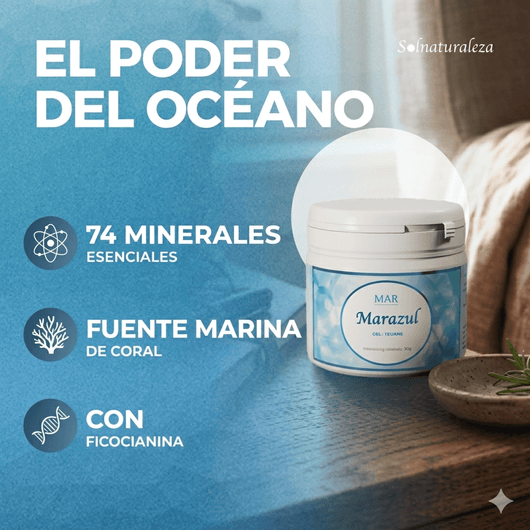 MARAZUL Puro Coral Sango Micro pulverizado de Okinawa + Ficocianina - Solnaturaleza