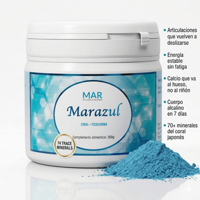 MARAZUL Puro Coral Sango Micro pulverizado de Okinawa + Ficocianina - Solnaturaleza